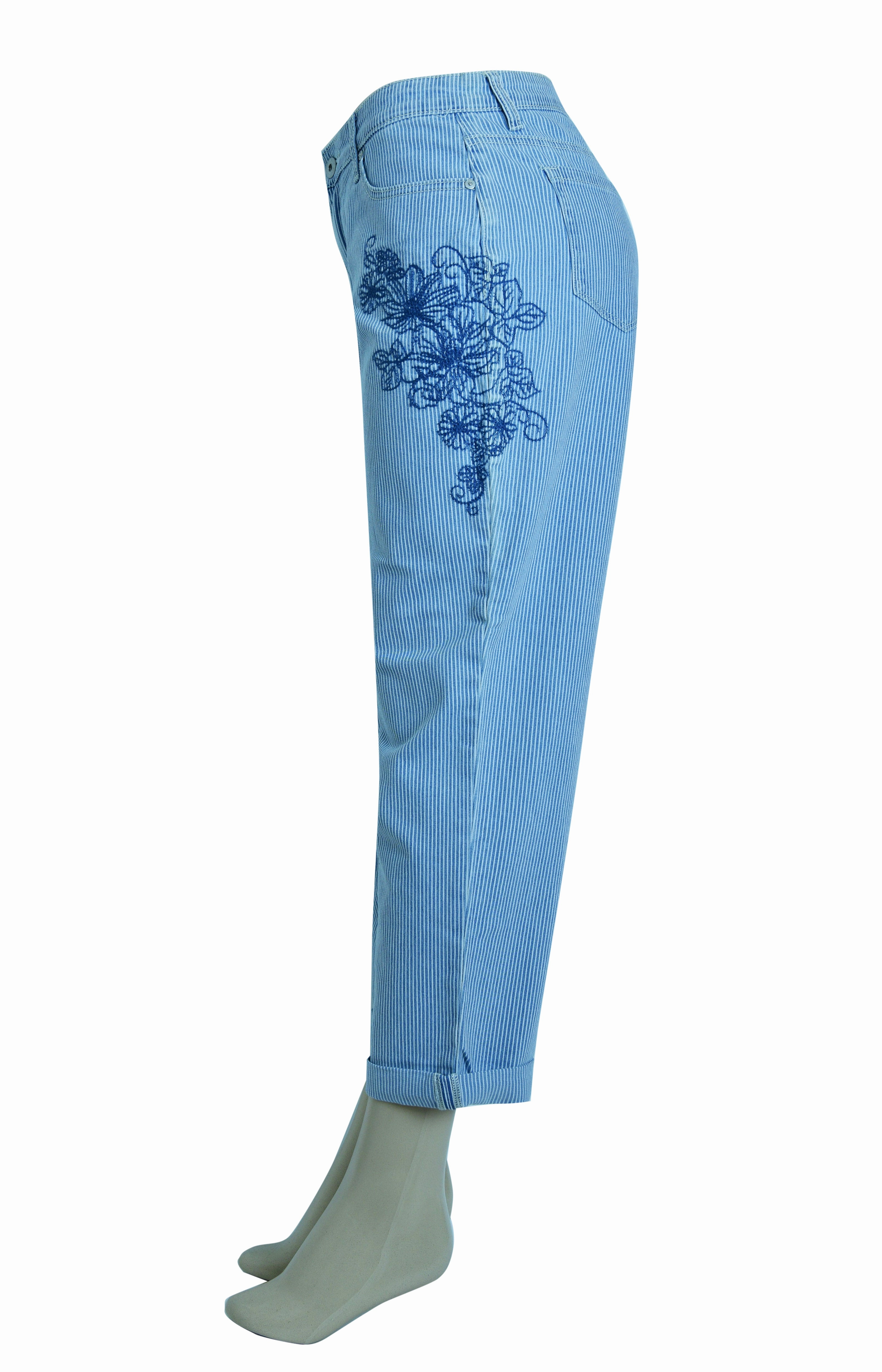 Colorfast Denim Firefly Women's Curvy Mid Rise Boyfriend Ankle Jeans