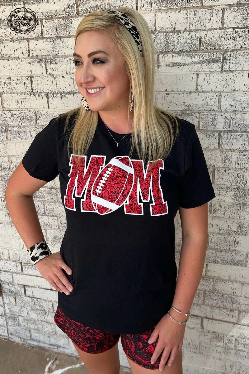 Football Mom Tee ReinforcedStitching NonRestrictiveCut