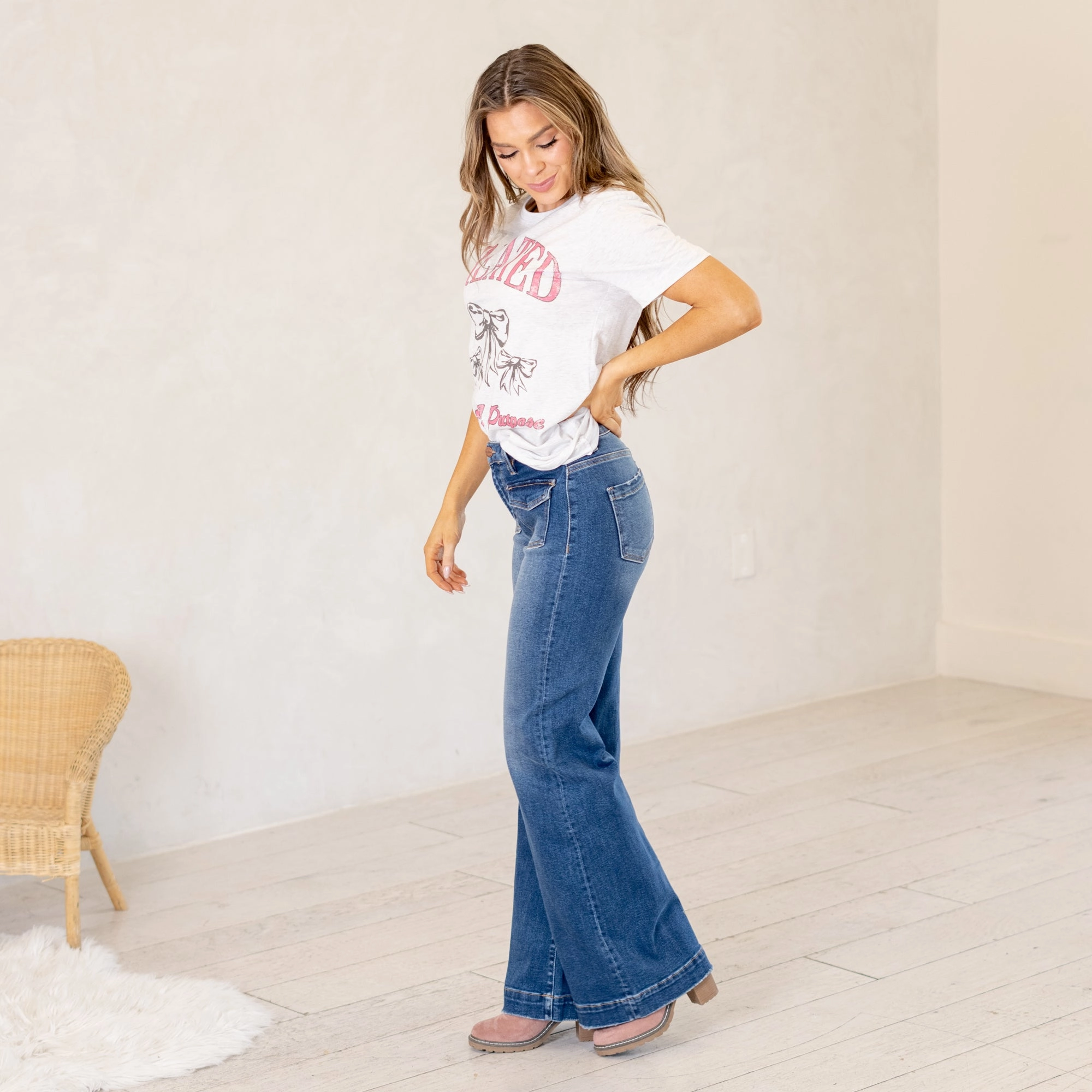 Workwear Ready Sammy High Rise Front Pocket Wide Leg Regular & Plus Sizes