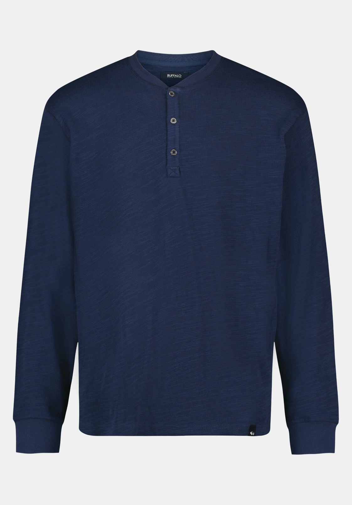 Kandid Men's Long-Sleeve Relaxed Henley Top, Whale - BM24660 StretchFabric