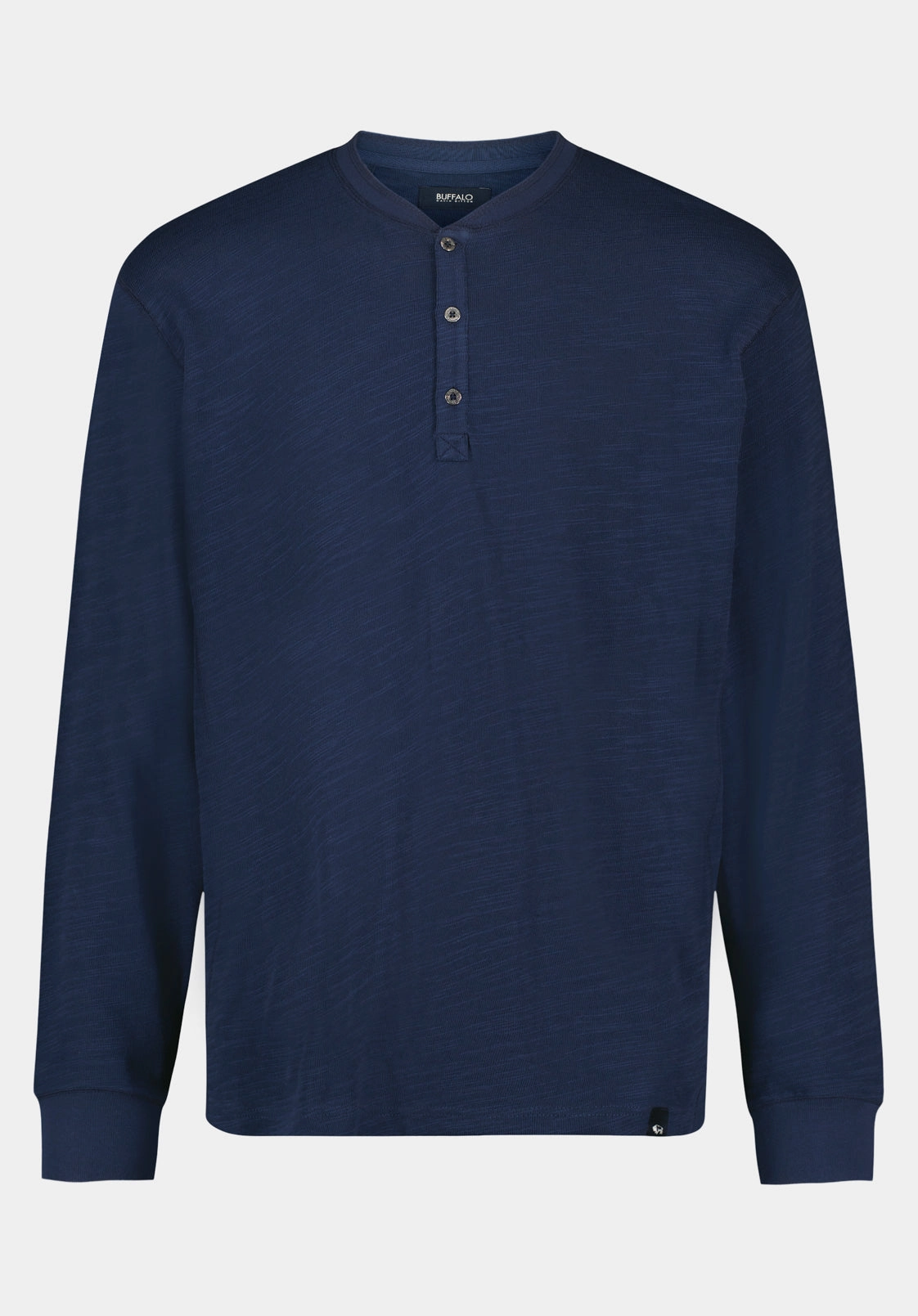 Kandid Men's Long-Sleeve Relaxed Henley Top, Whale - BM24660 OdorResistant Technology