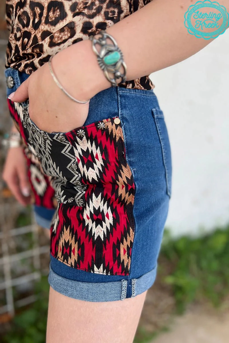 Flexible Comfort Wear Adjustable loop Sterling Kreek Leopard Patched Up Shorts-Long*