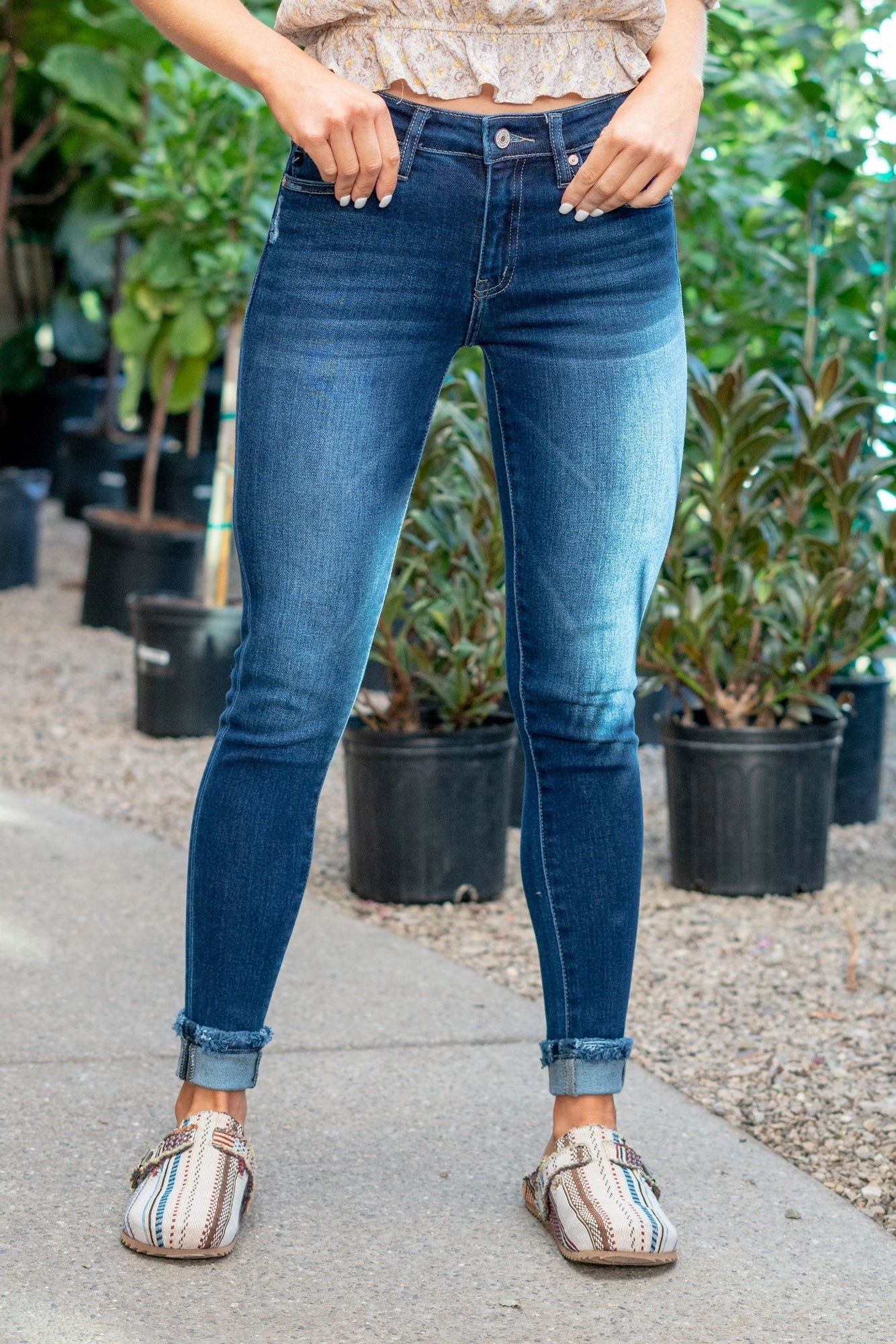 Couple Look Elegant Summer Vibes Dixie Mid Rise Cuffed Hem Skinny Regular & Plus Sizes