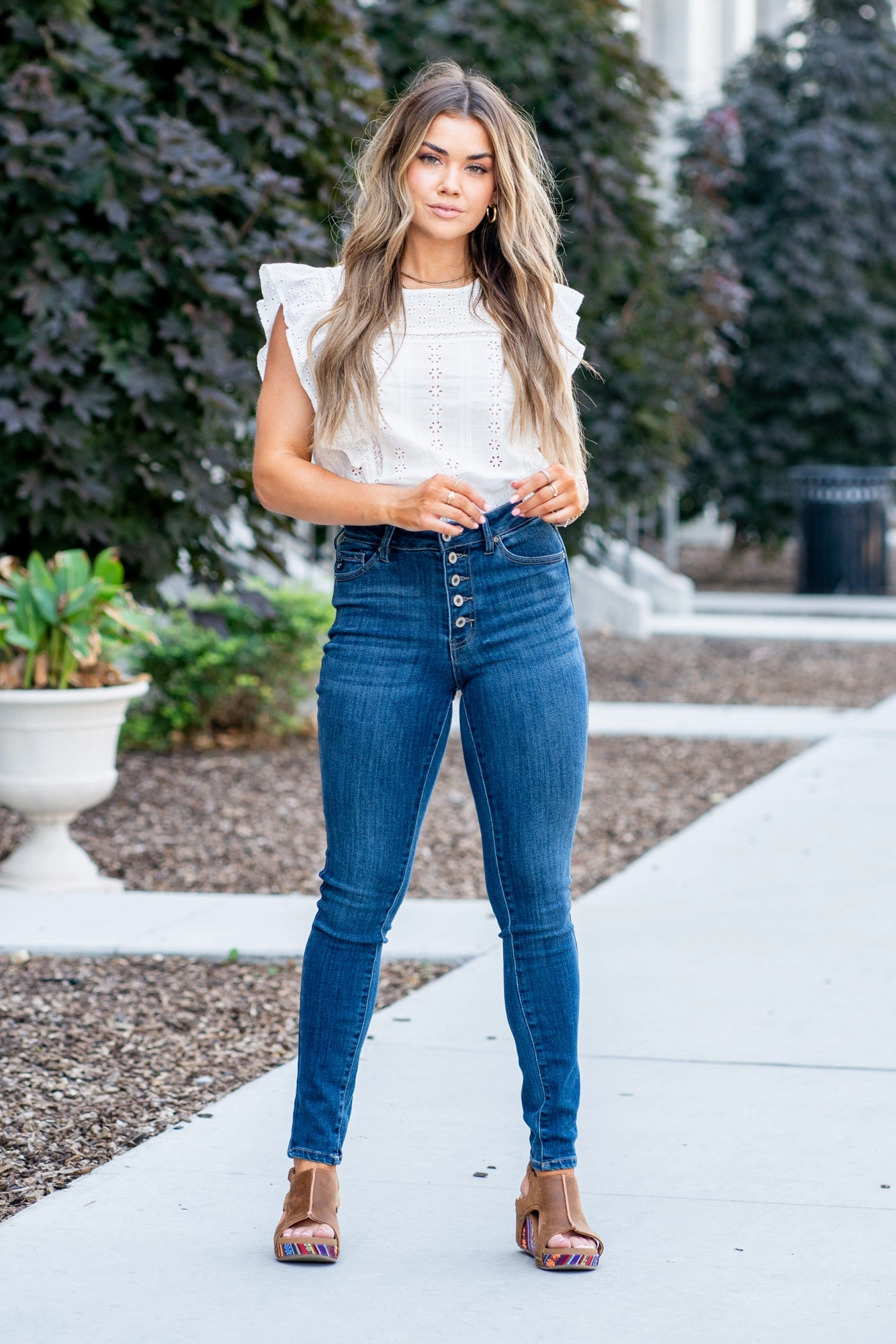 Versatile Outfit Lightwear Option KanCan Morgan High Rise Button Fly Skinny Jeans Dark Blue