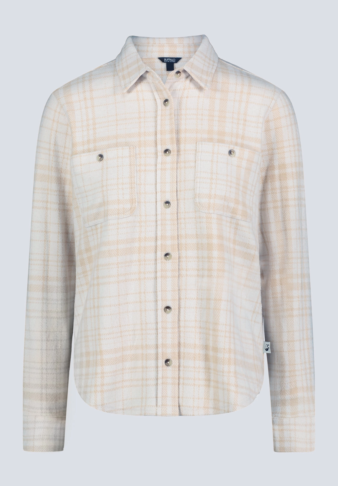 Georgie Women's Long-Sleeved Plaid Shirt, Biscotti Beige - KT0124F Weekend Vibes Pure Cotton