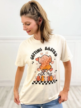 Getting Basted With My Besties Graphic Tee Quick-Dry Fabric