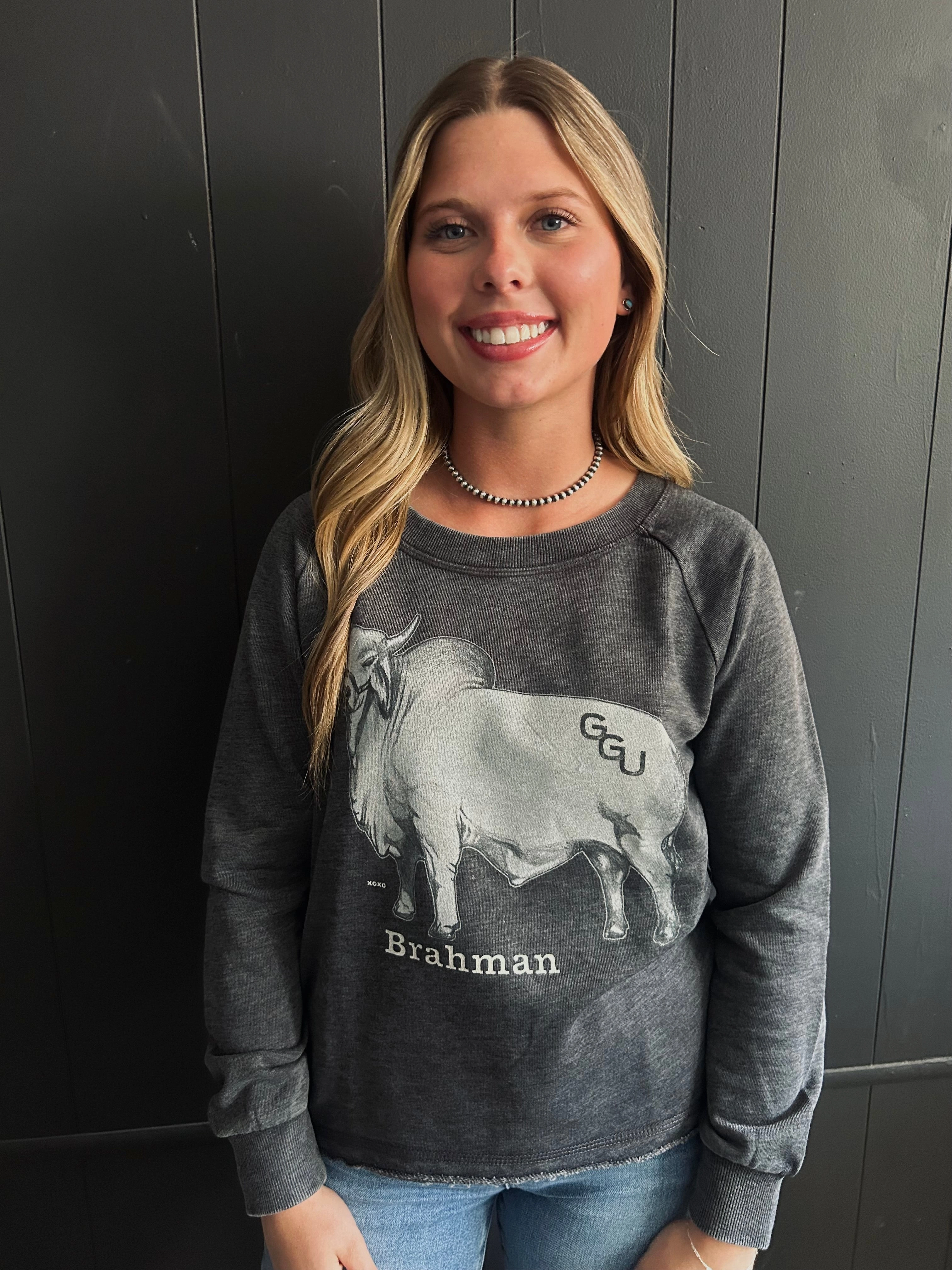 UPFProtection Organic Cotton Blend GGU Mineral Washed Black Brahman Sweatshirt