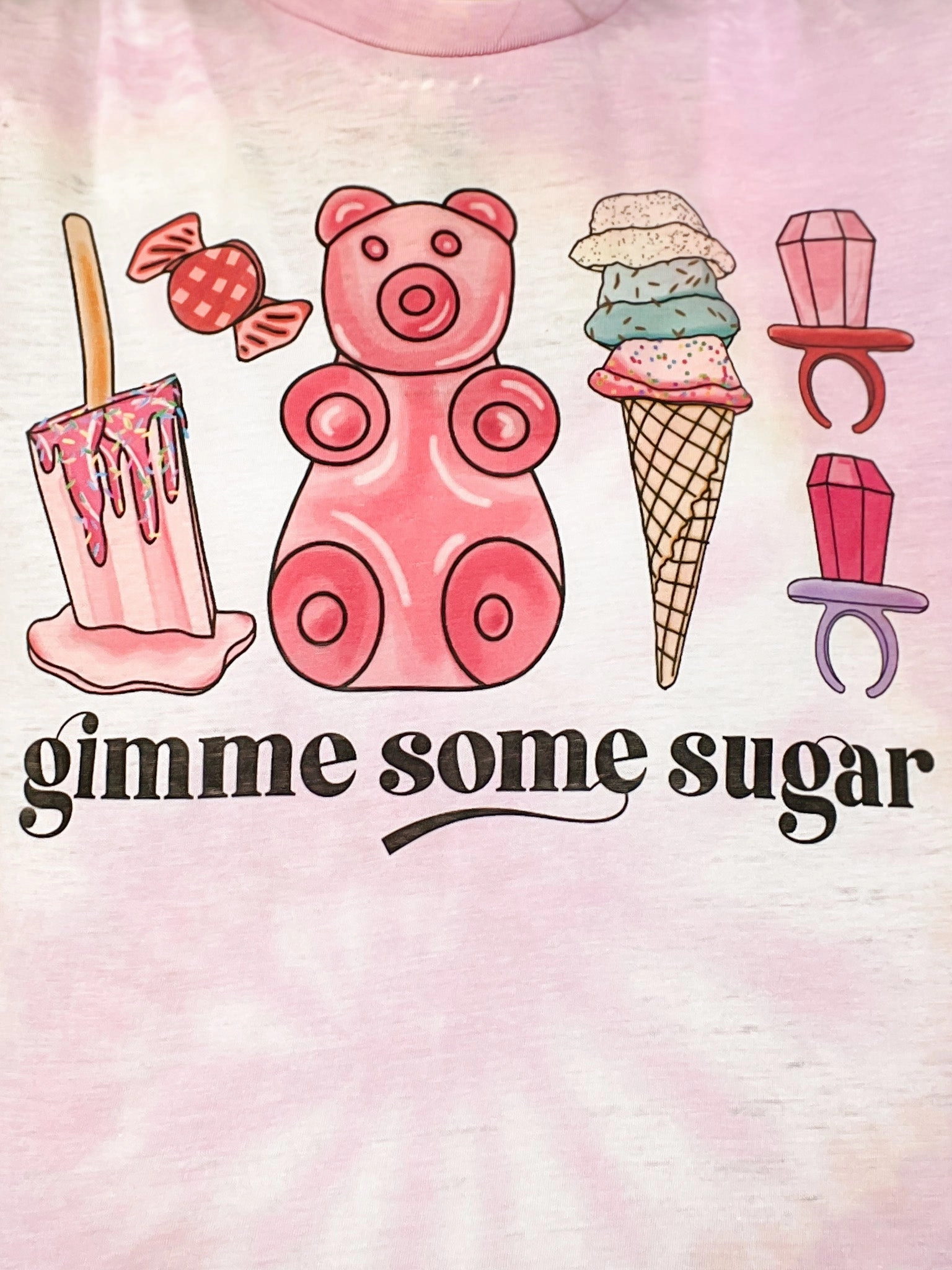 Gimme Some Sugar Tie Dye Graphic Tee DurableCollarStays