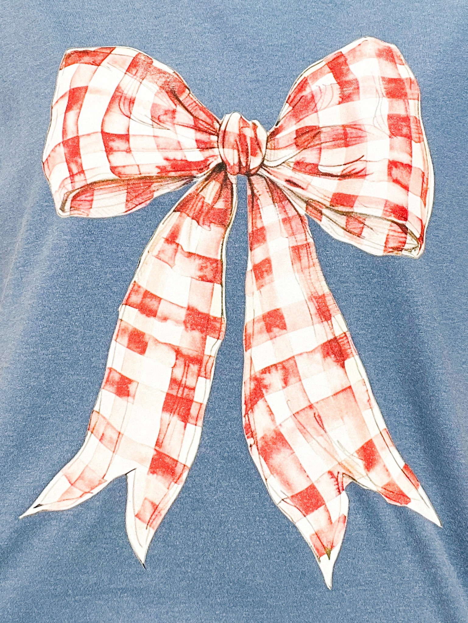 Seamless Design Gingham Bow Patriotic Graphic Tee