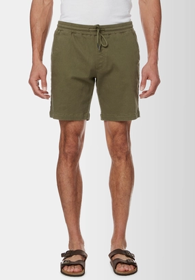 Higgers Cotton Twill Blend Shorts, Army Green - BM23934 Gusseted Crotch