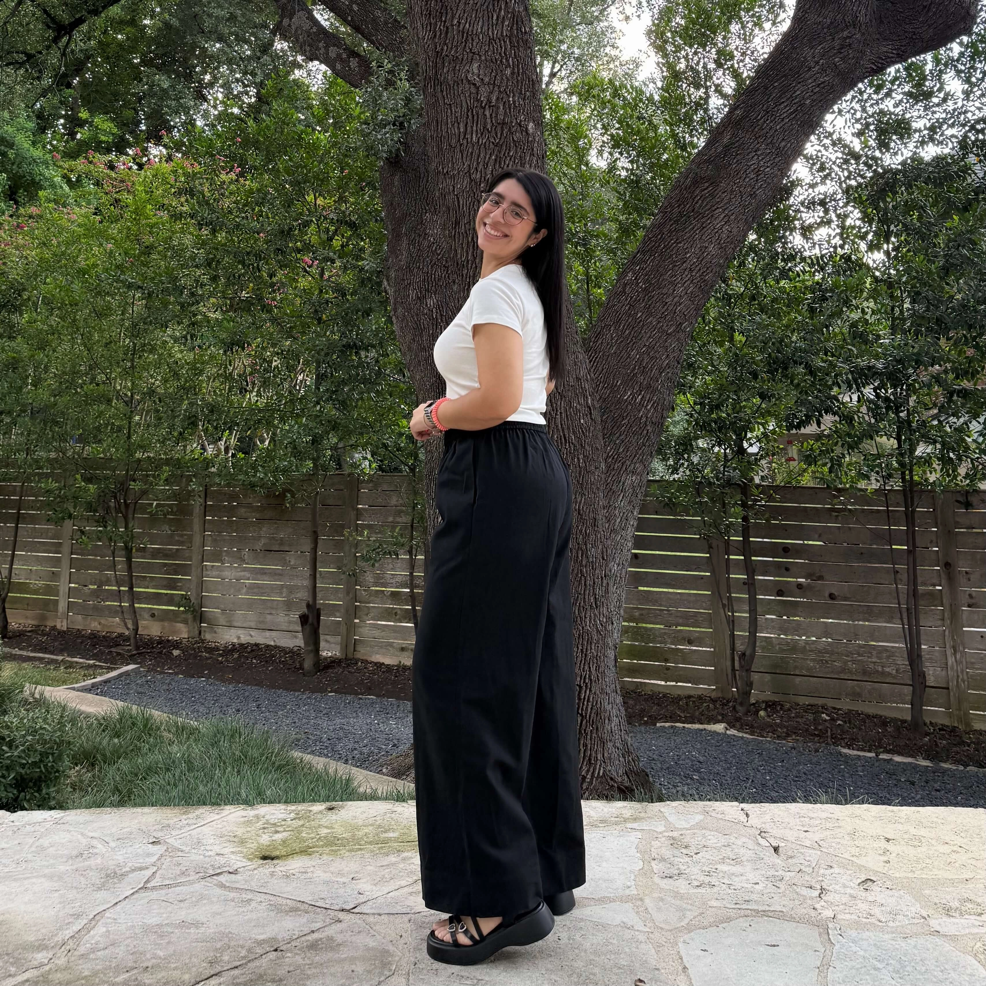 Durable Comfort Laser cut 28" Inseam Picnic Pants - Solid Black *Clearance Sale*