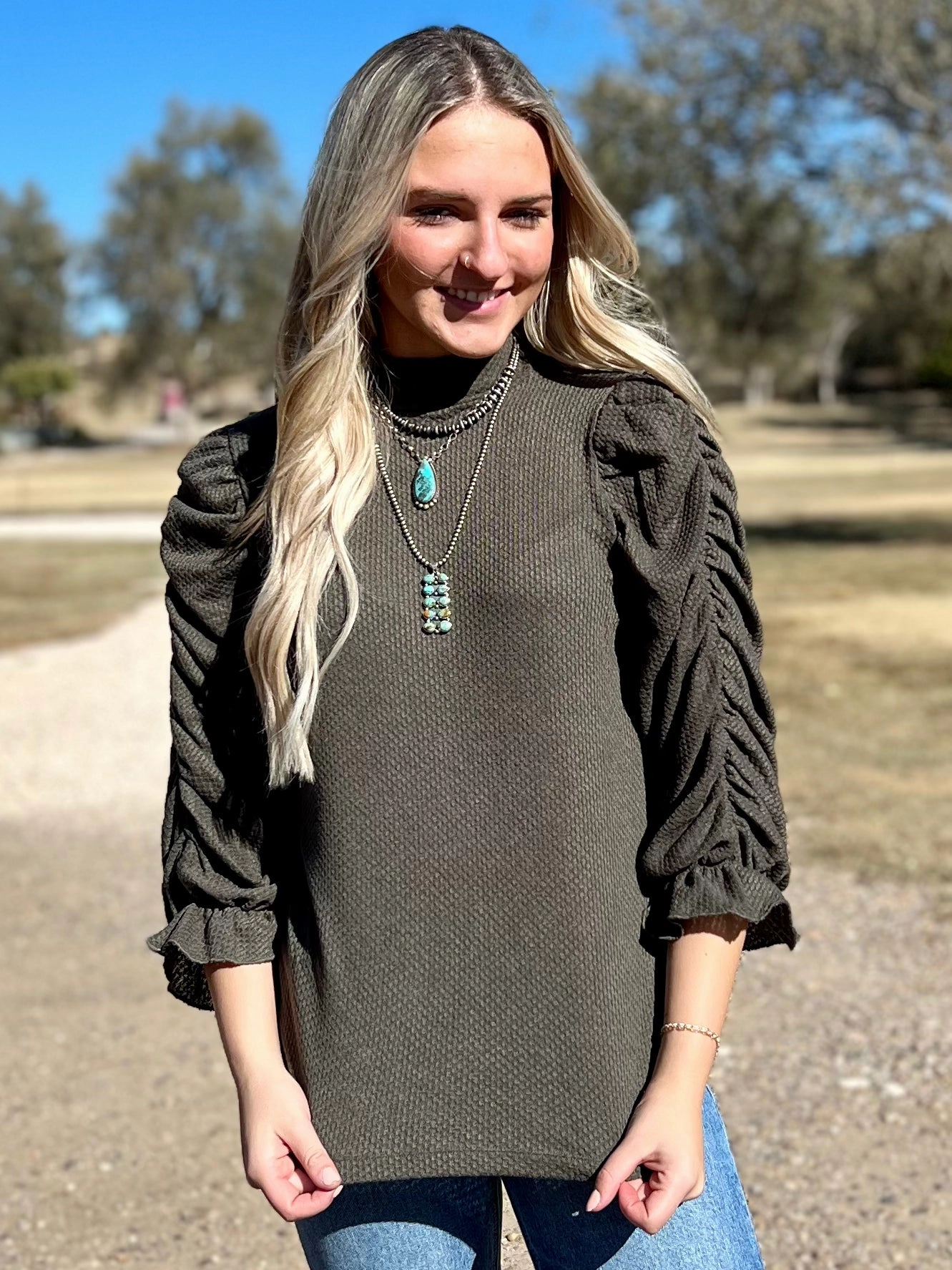 All Ruched Up Top- 2 Colors * casual top