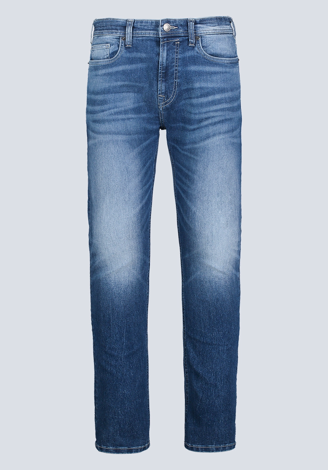 Evan-X Denim Men??s Slim Straight Leg Jeans, Medium Blue Casual Fit Comfy Classic High Quality