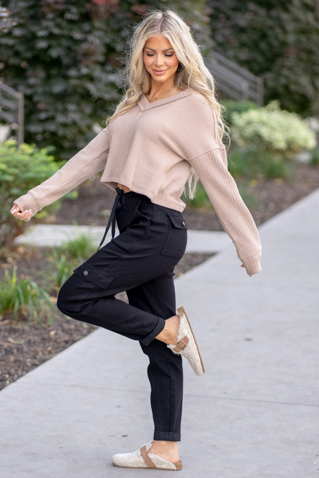 Neutral design Student Outfit Work Ready Harper High Rise Cargo Cuffed Jogger Regular & Plus Sizes