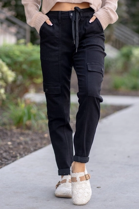 Harper High Rise Cargo Cuffed Jogger Regular & Plus Sizes Artist Vibe Travel Outfit Sophisticated Look