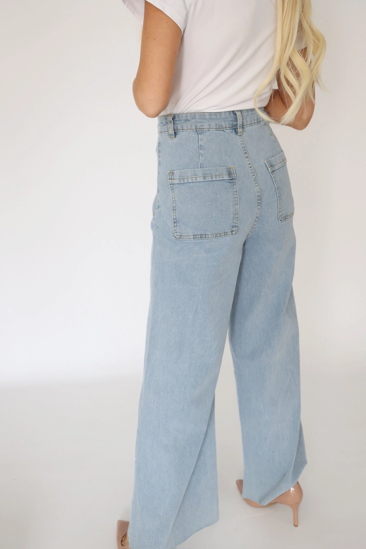 Harper Wide Leg Jean- Light Denim Eco Friendly Dye Stay Comfortable
