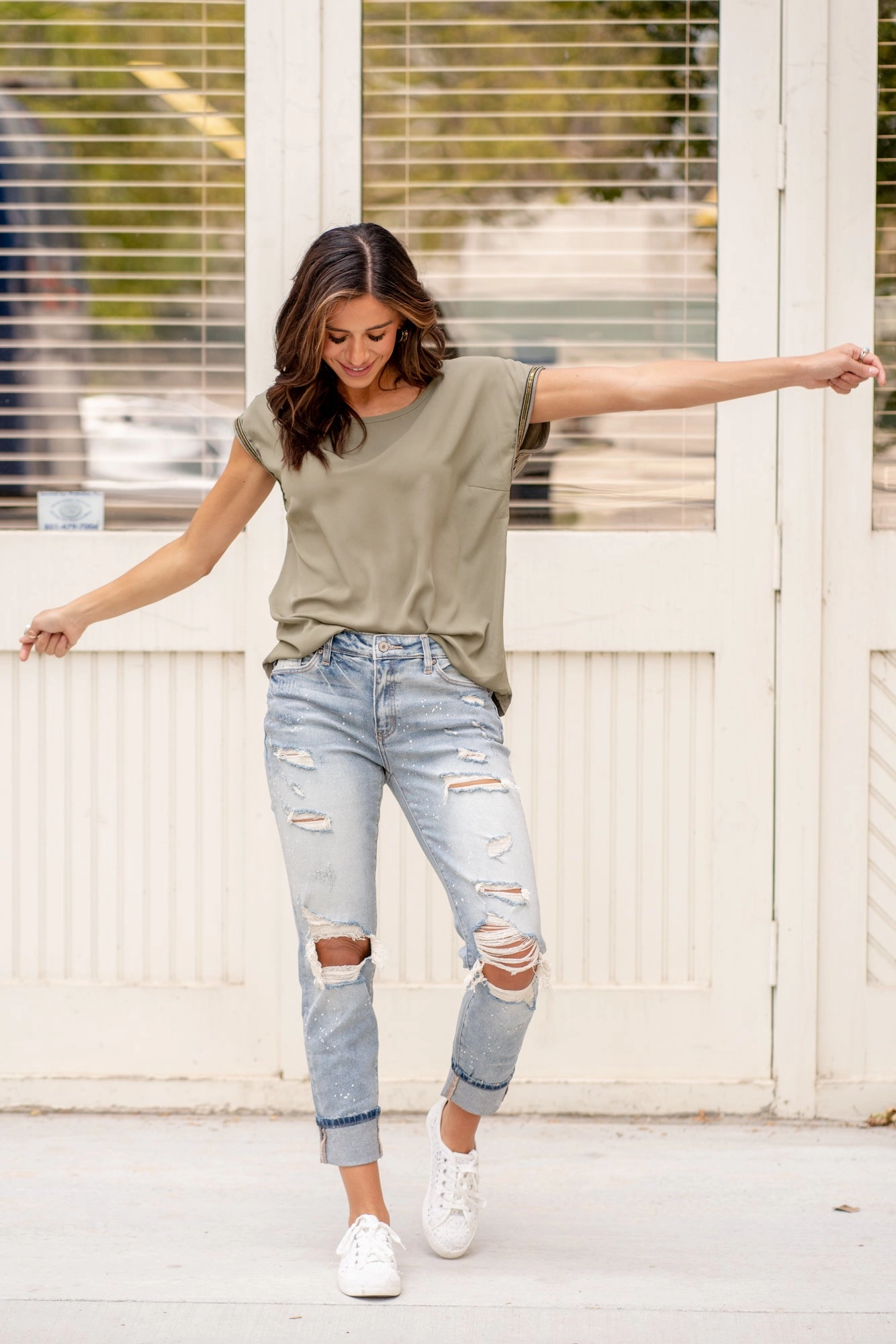 Hayward High Rise Ripped Boyfriend Smart Casual Spring Mood Formal Flexible Waistband Construction