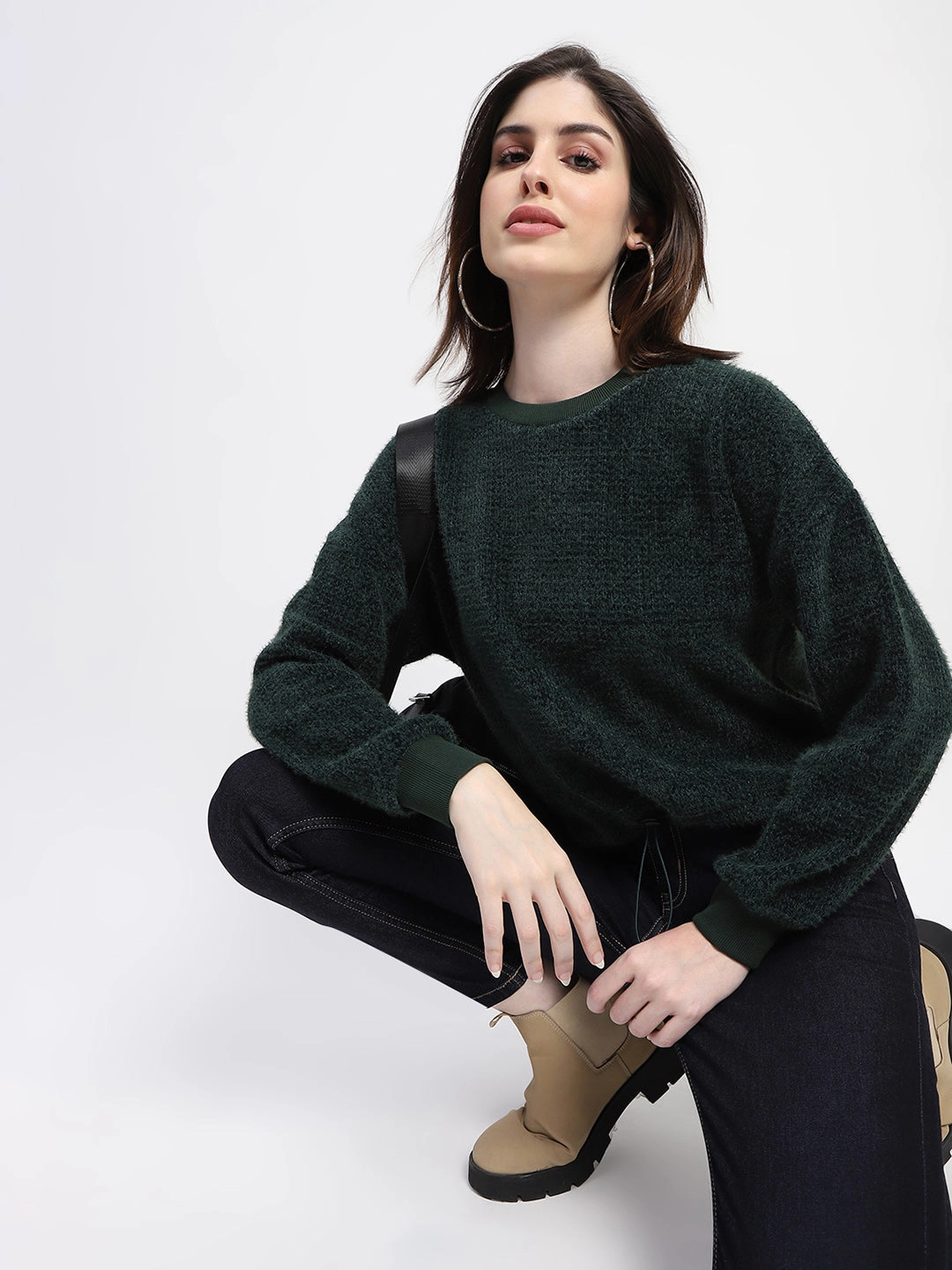 Thermal Regulation System Unstructured Fit Madame Elastic Pull Drawstring Bottle Green Top