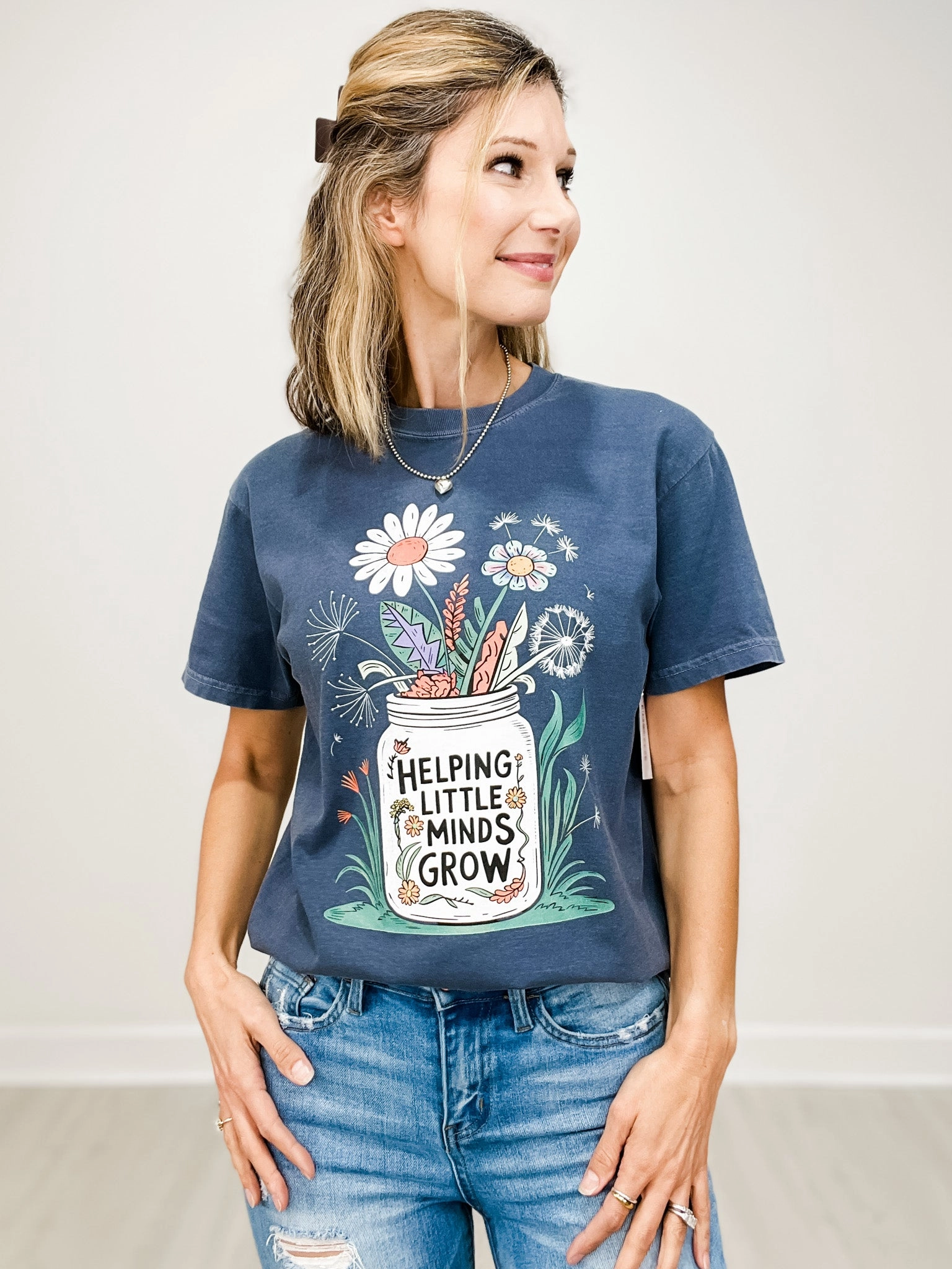 Helping Little Minds Grow Graphic Tee Thermoregulating Fabric