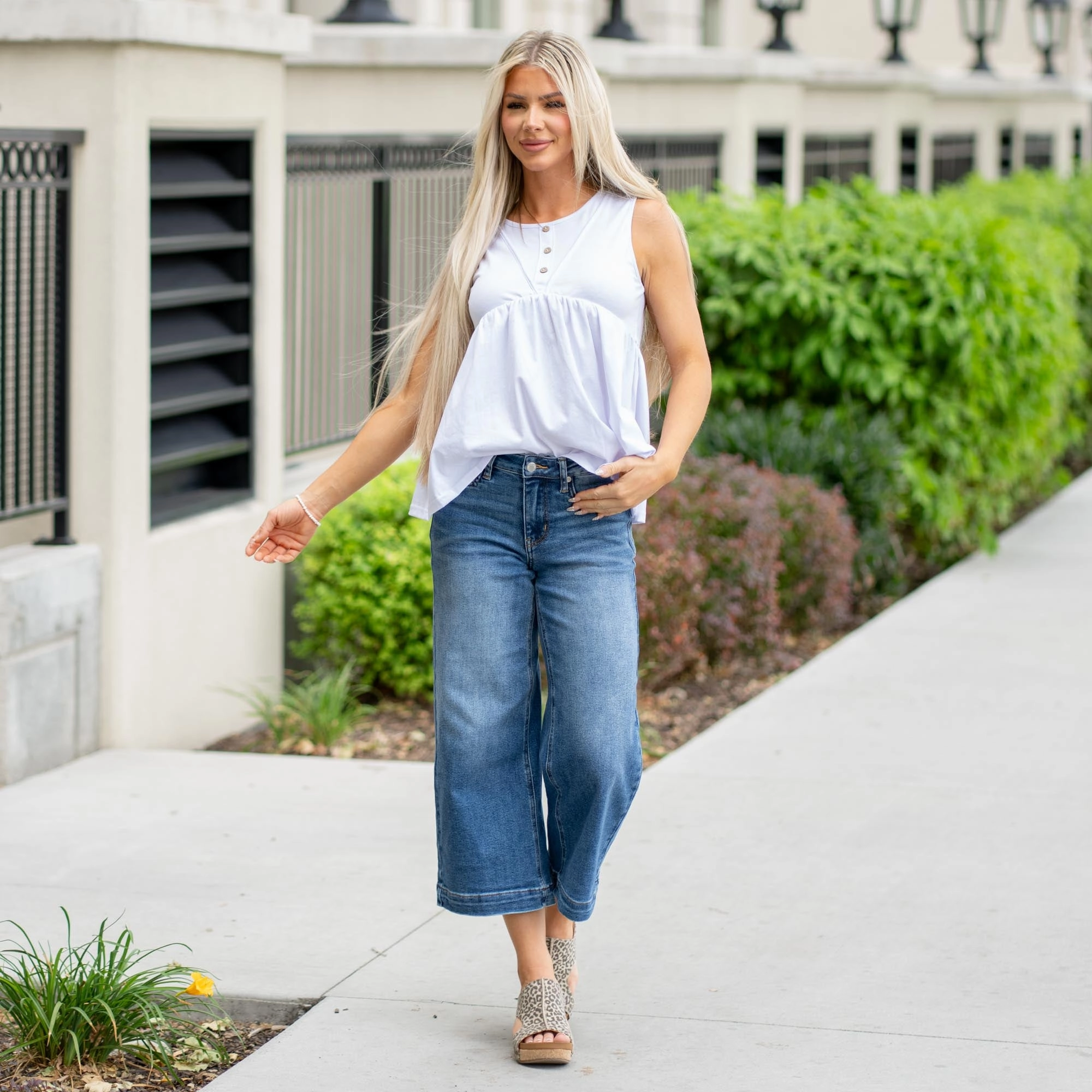 Style Friendly Office Wear Chill Outfit Date Night Heritage Mid Rise Cropped Wide Leg Regular & Plus Sizes