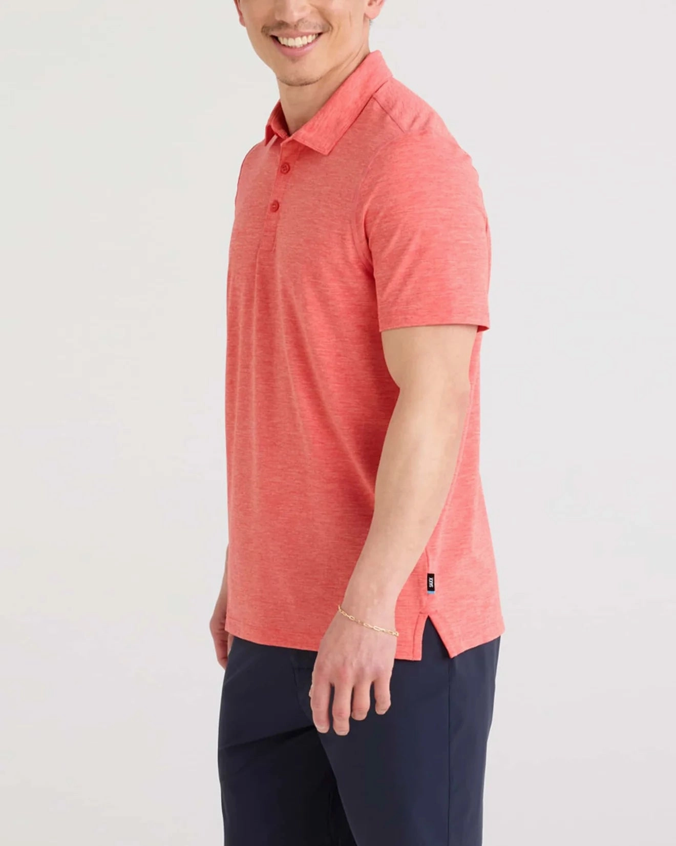 Men's DropTemp All Day Cooling Polo | Coral Red Heather Light Option Thermal regulation