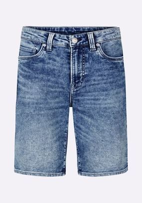 Slim Comfort Fit Relaxed Straight Dean Men's Freedom Flex Shorts, Sanded Vintage Indigo - BM26066