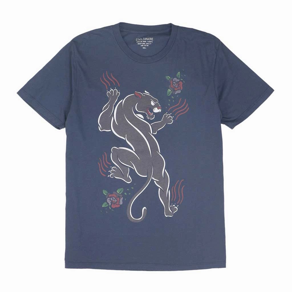 Airflow Ventilation Fade Resistant Treatment "PANTHER" Tee - Dark Slate Blue #4405