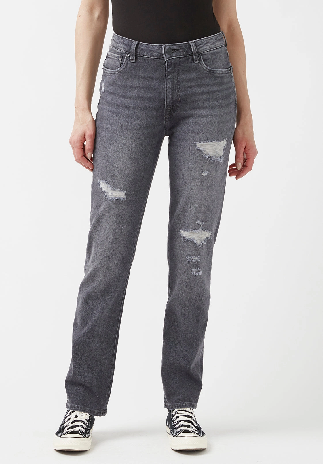 High Rise Straight Jayden Women's Jeans, Grey - BL15845 Adaptive Stretch Fabric