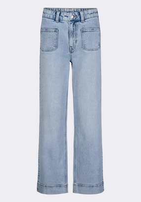 Anytime Wear High Rise Wide Leg Addie Women's Jeans, Bleached Blue - BL16065