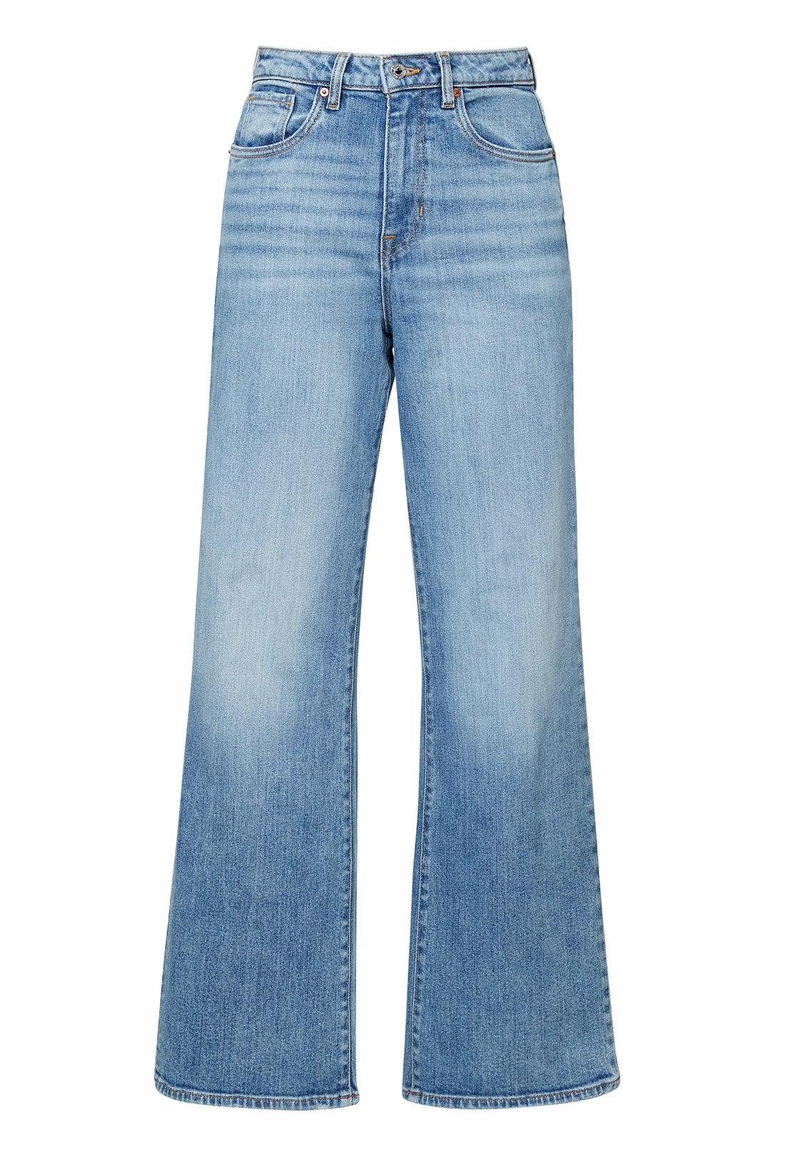 Functional Wear Bold Earthy High Rise Wide Leg Addie Women's Jeans, Light Blue - BL15901