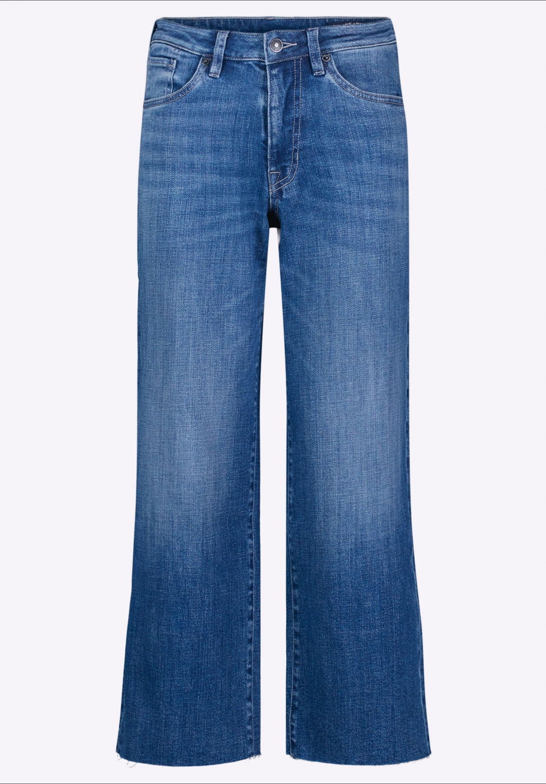 High Rise Wide Leg Cropped Addison Women's Jeans, Indigo Sanded - BL16069 Timeless Edge