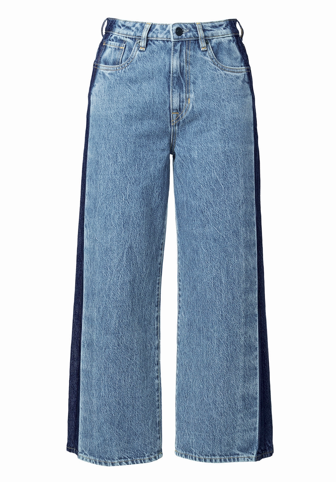 High Rise Wide Leg Cropped Addisson Women??s Jeans, Shadow Wash Blue - BL15896 UltraSoft Lining Earthy Music Event