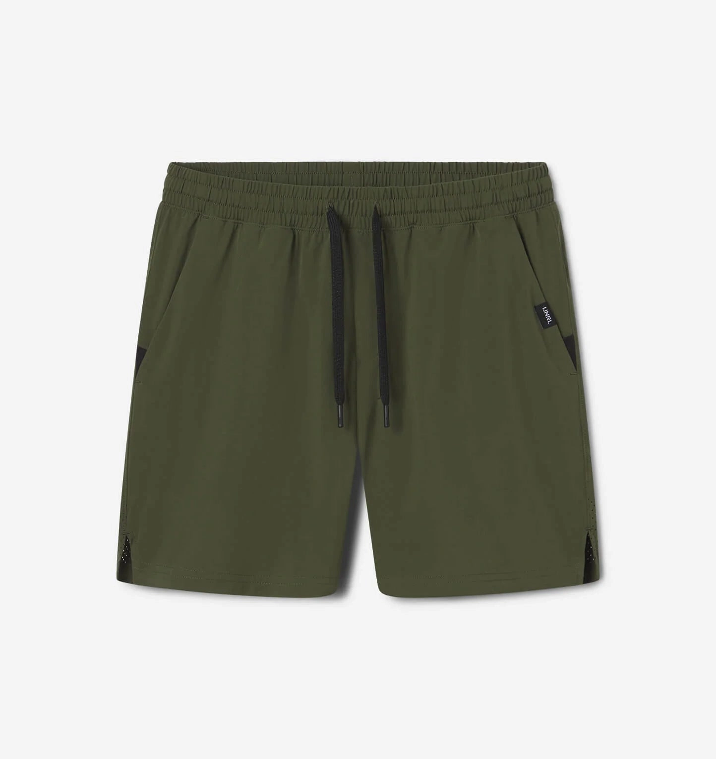 Fashion Forward Flatlock Seams Men's UNRL Stride Short 5.5" | Moss