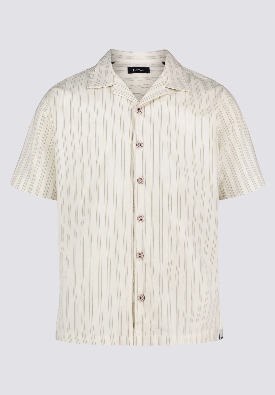 Corporate Wear Tall friendly Salaman Men's Short-Sleeve Striped Camp Shirt, Green Olive - BM24619