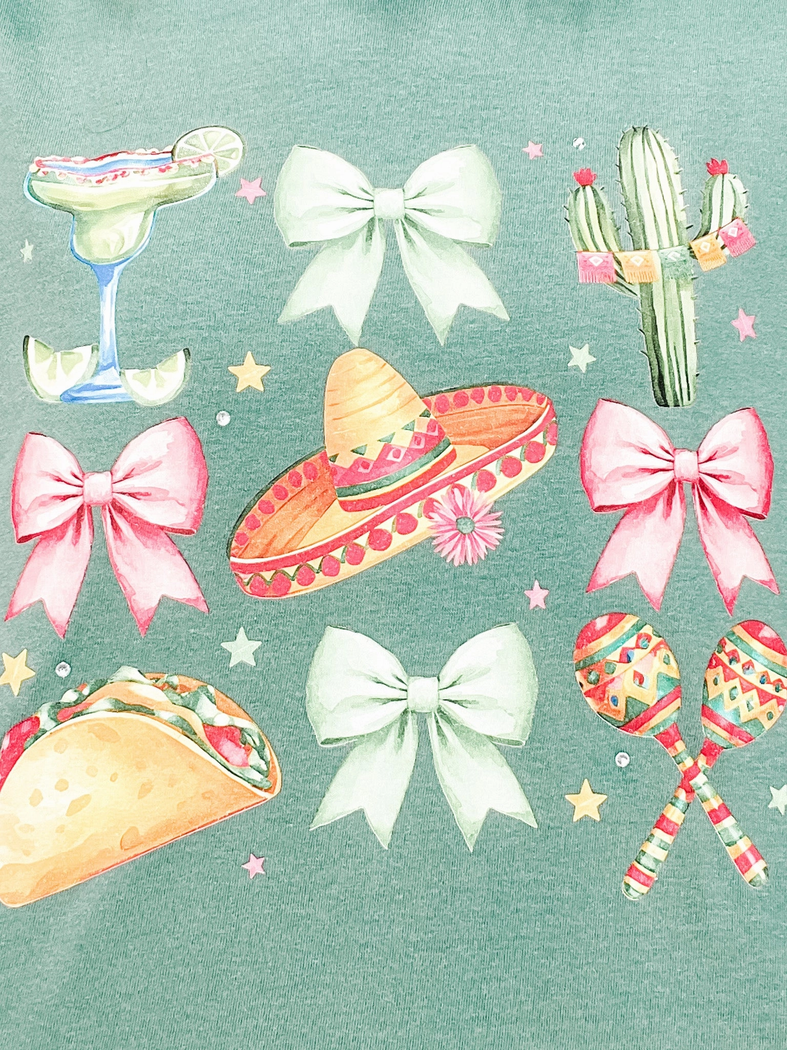 Coquette Cinco De Mayo Rhinestone Graphic Tee Casual Fit