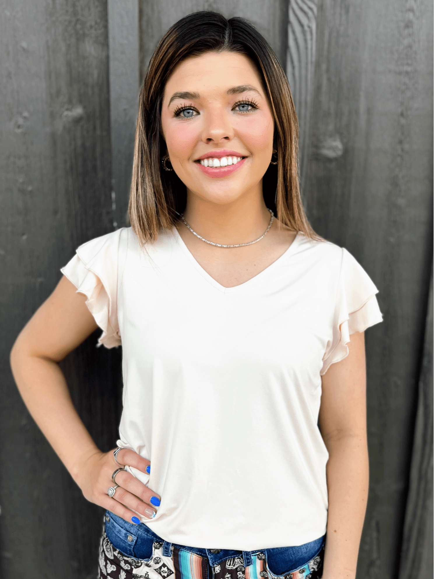 Layered Ventilation Zones Drop Shoulder Silhouette PLUS Sterling Kreek EL Paso City Top