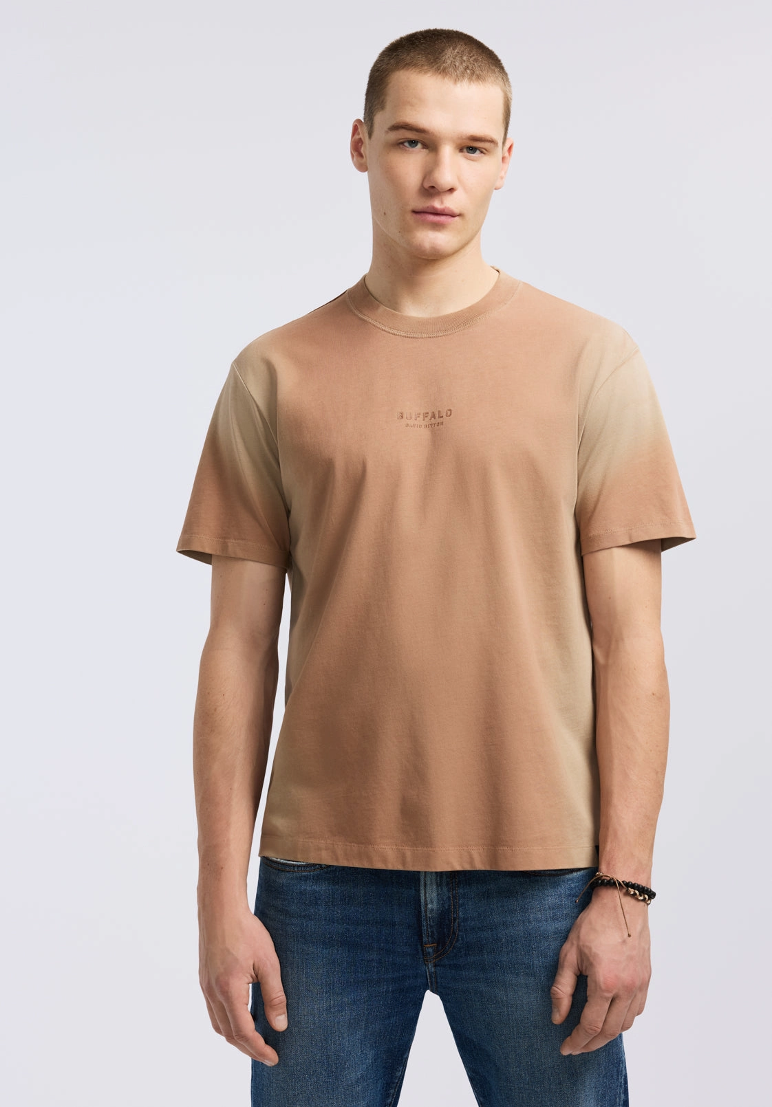 Kaylin Men's Short-Sleeve Gradiant T-Shirt, Tuffet Beige  - BM24539 OdorResistantTechnology AllDay Comfort