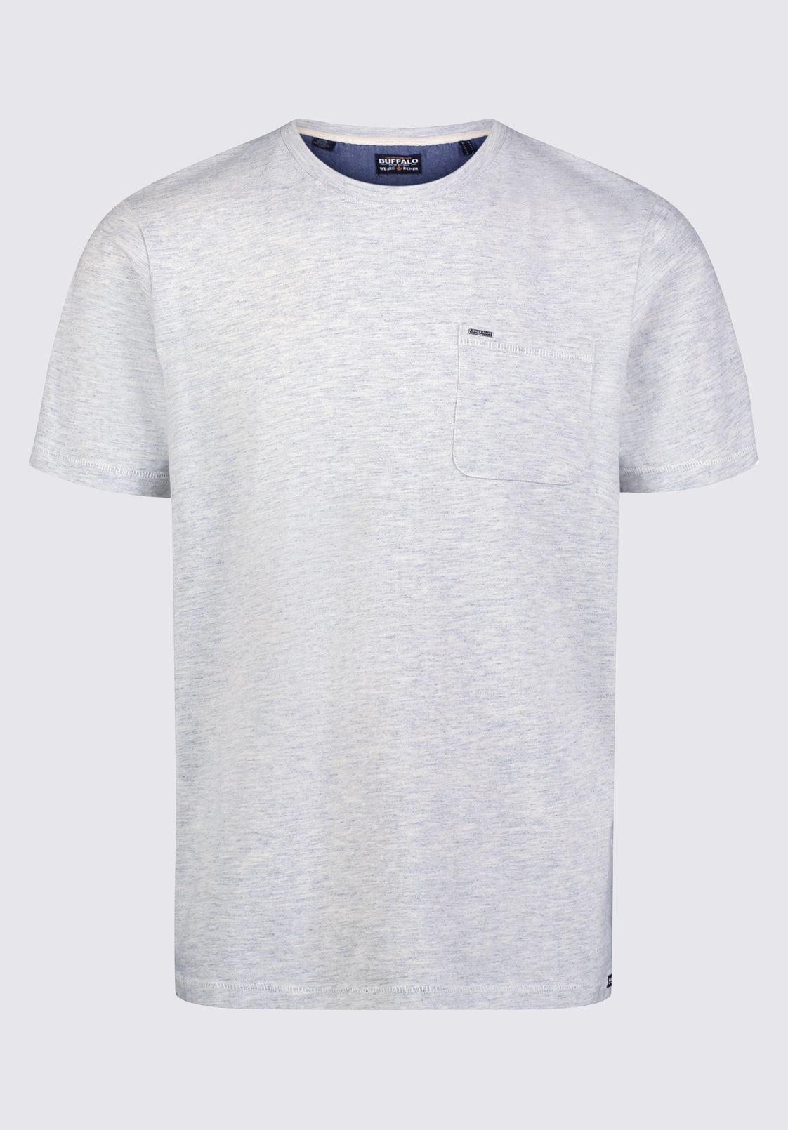 BondedShoulder CushionedSupport Kennel Men's T-shirt with Pocket, Light Heather Blue - BM24459