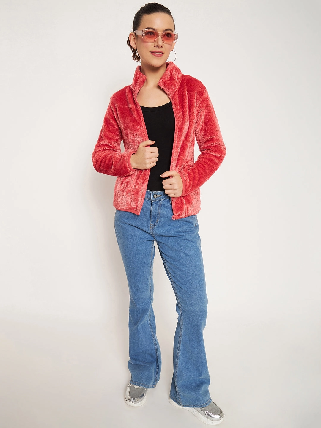 Madame Light Pink High Neck Sweatshirt suitable for workouts Brunch Style