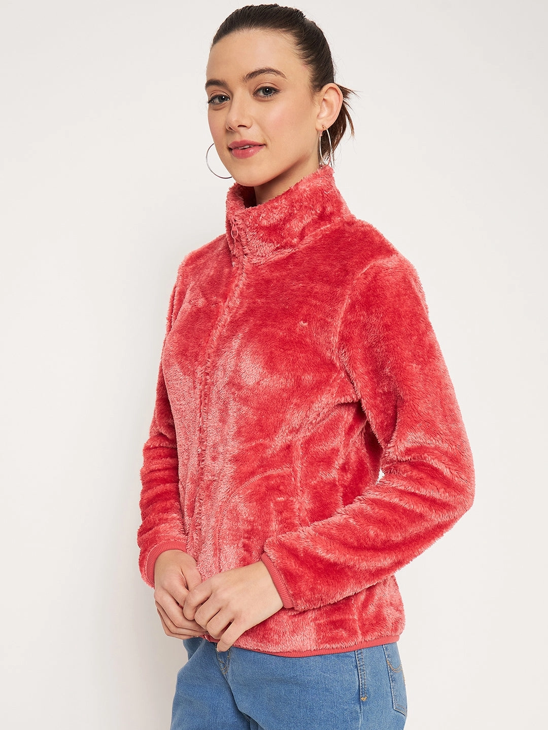 product mass produced efficiency Madame Light Pink High Neck Sweatshirt