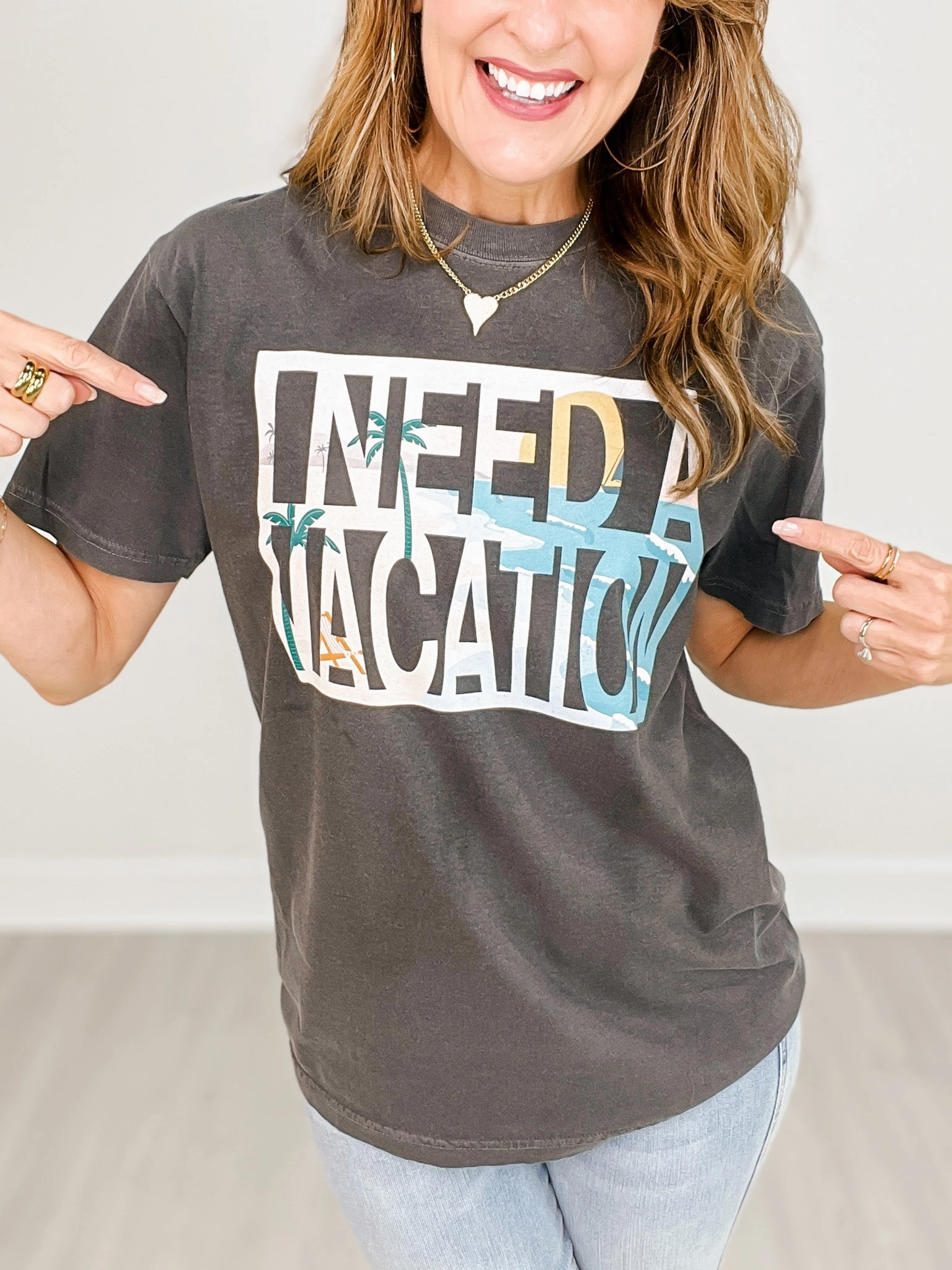 I Need A Vacation Graphic Tee CompressionTechnology Versatile Layering Cut