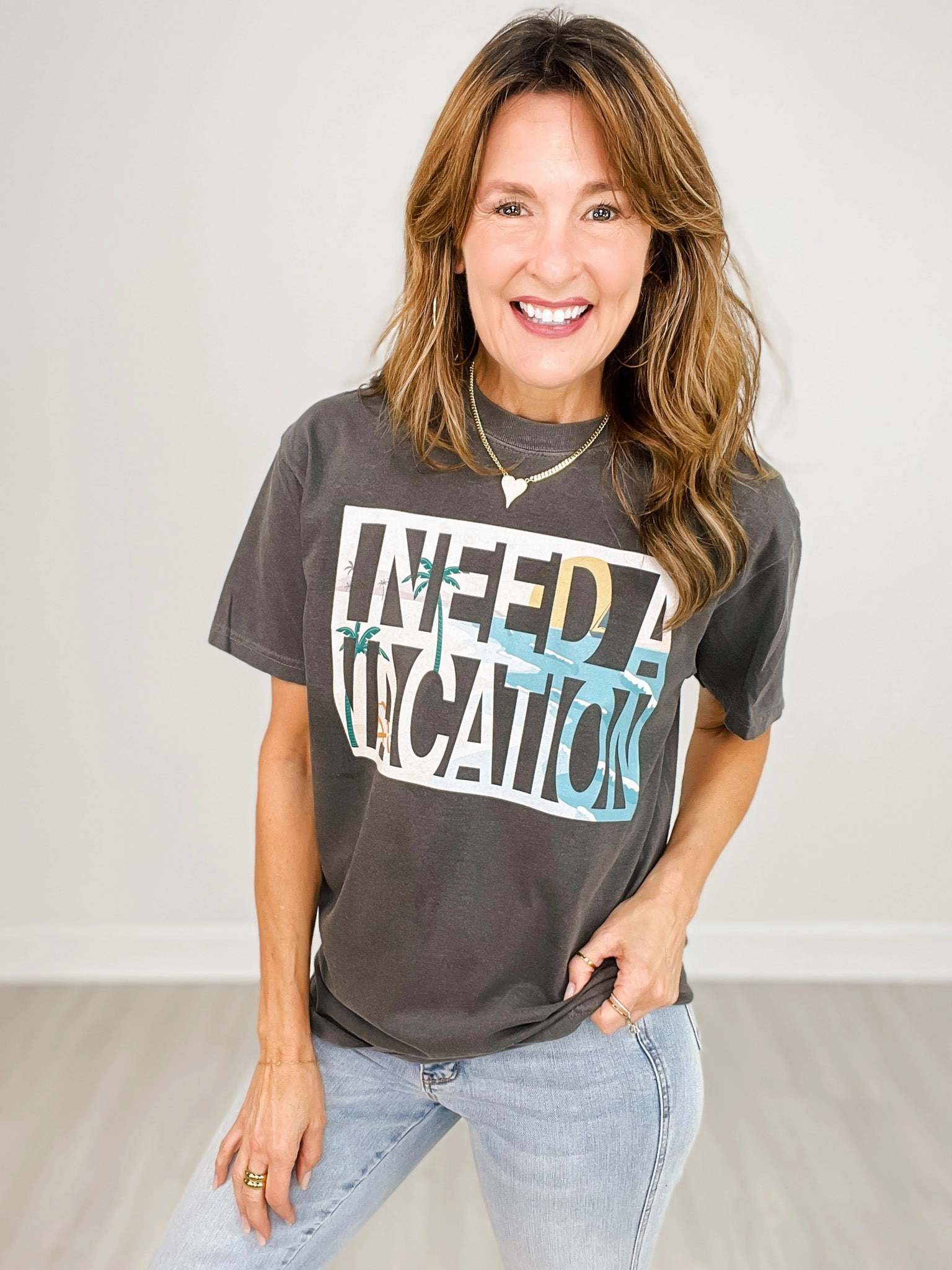 MultiPanelBreathability I Need A Vacation Graphic Tee