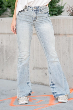 Knoxville Mid Rise Pin Tack Flare Regular & Plus Sizes Light Touch