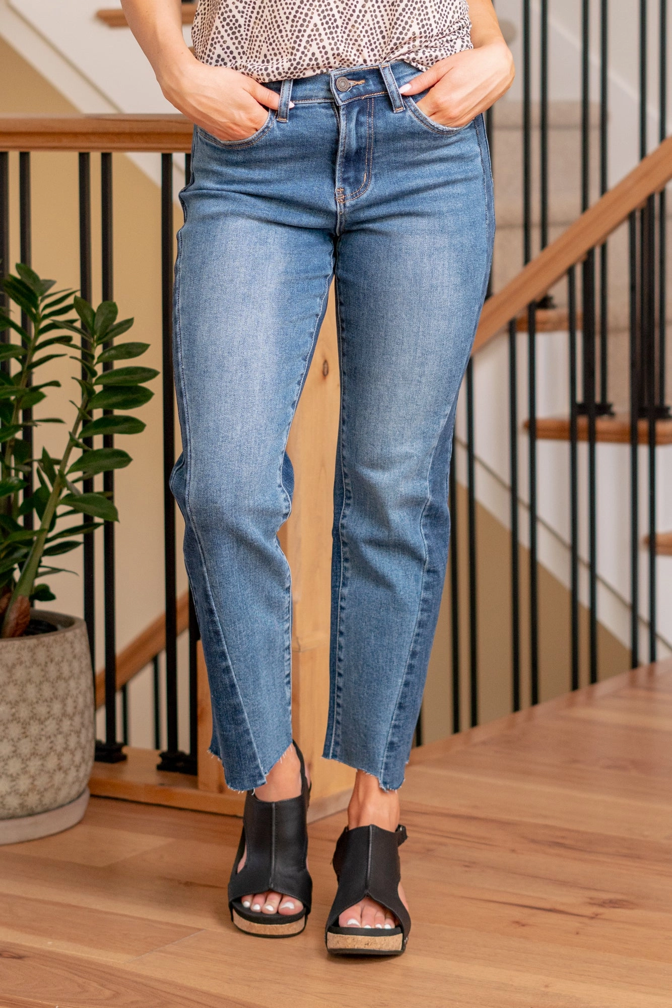 Effortless Waist Immaculately Victoria High Rise Color Block Crop Straight