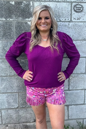 AntiSnagYarnProcessing ZeroWastePattern PLUS Something Classy Plum Top