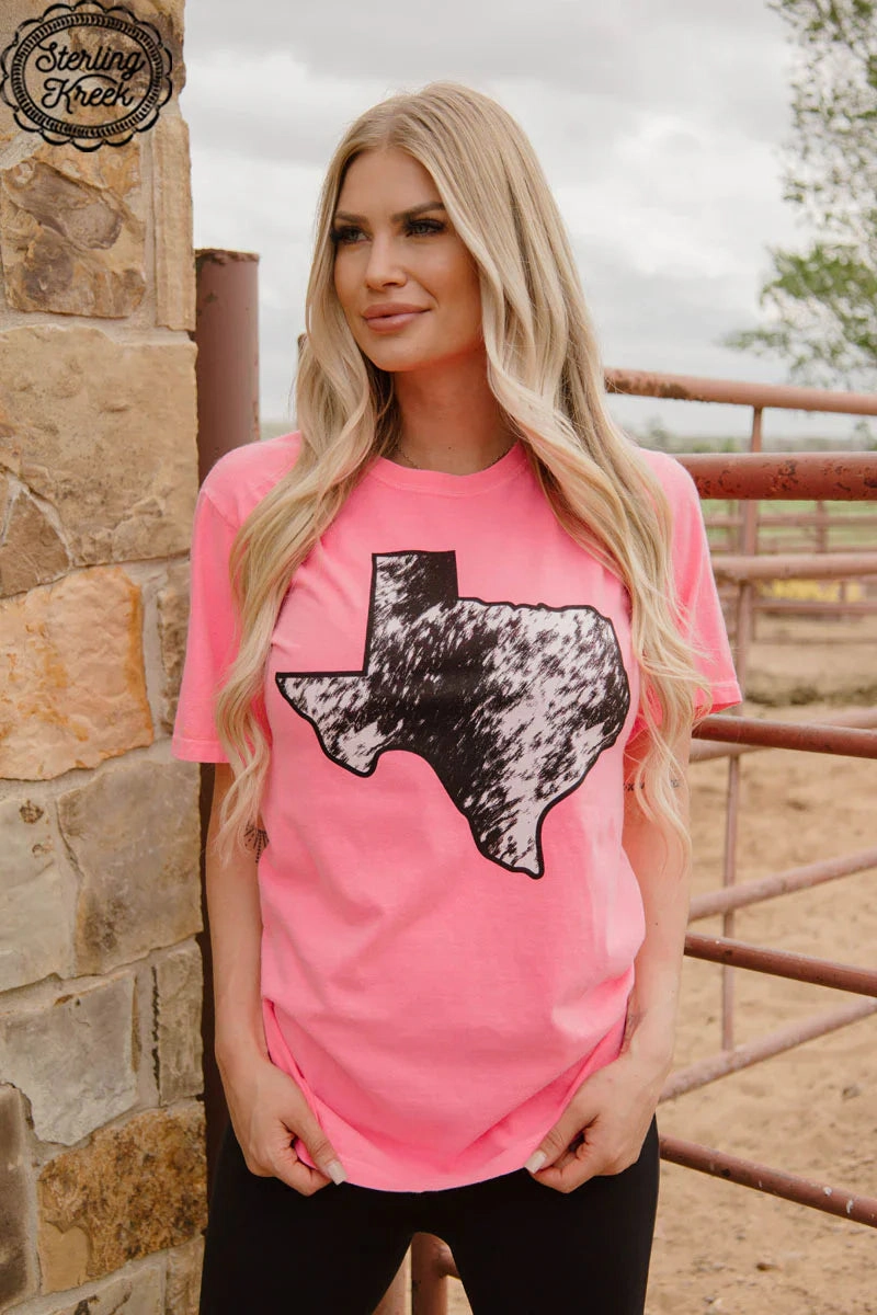 PLUS Sterling Kreek Deep in the Herd of Texas Tee Glow In The Dark Accent Trim Layered Hem Detailing