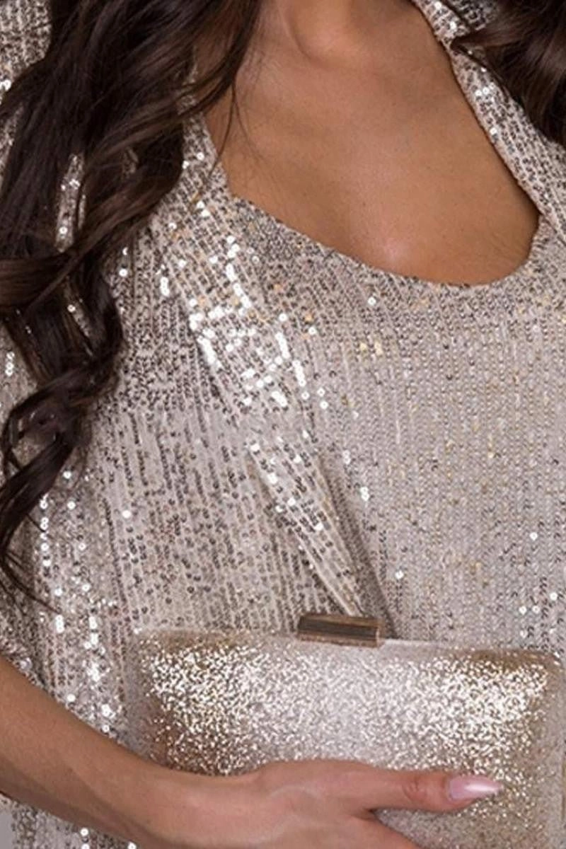 RibbedHemline It's My Party Sequin Blazer