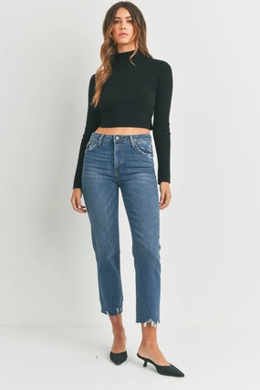Janie Vintage Straight- Dark Denim Active Fit
