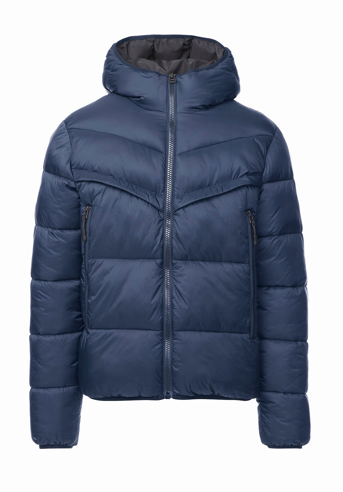 Jerome Navy Men's Hooded Puffer Jacket - OBMEF006 Neutral palette ReinforcedSeams