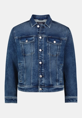 Wind Resistant Coating AllDay Comfort Design Joe Men's Denim Jacket, Sanded and Vintage Blue - BM26069